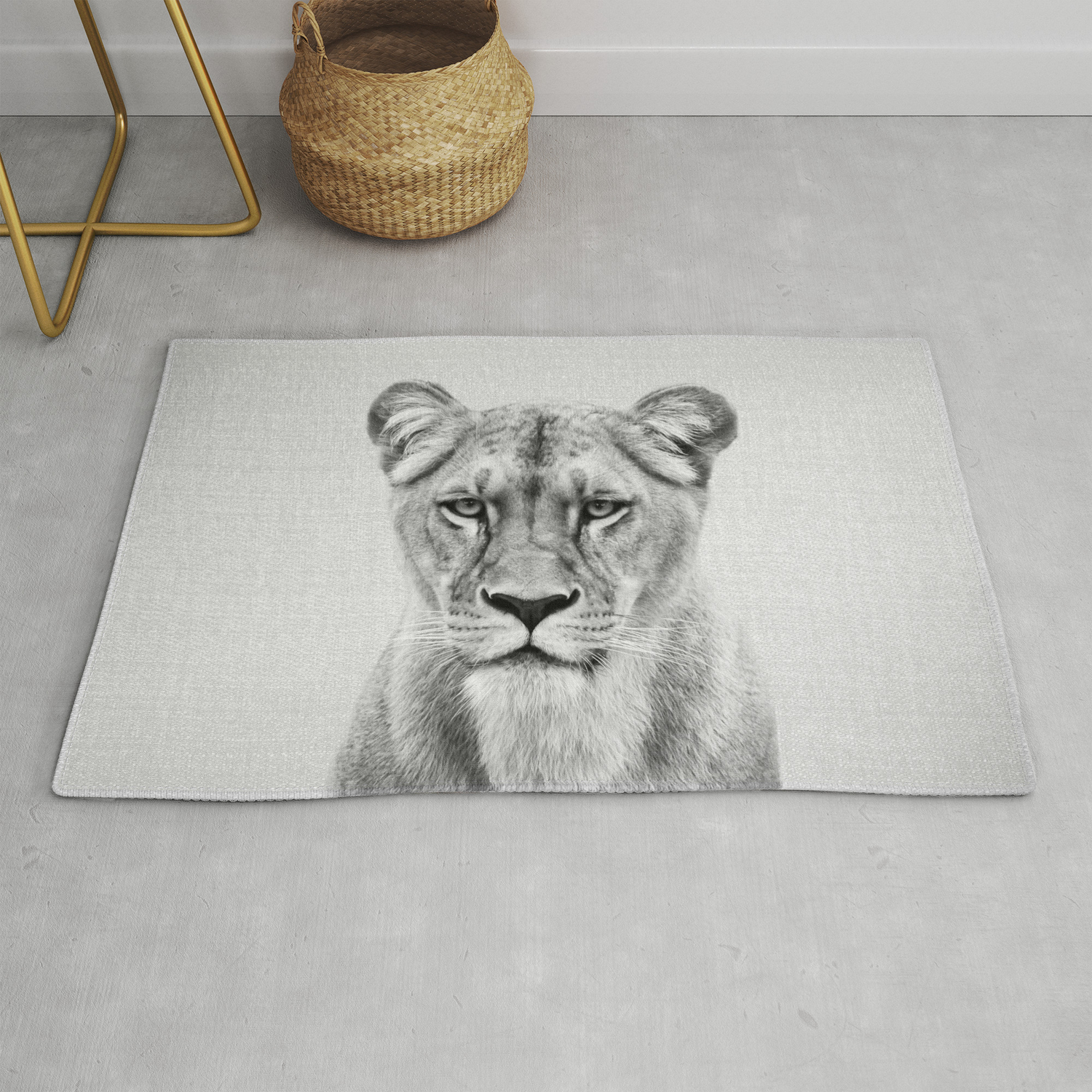 Lioness Black White Rug By Galdesign Society6
