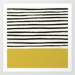 Mustard Yellow & Stripes Art Print