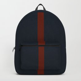 vermilion line Backpack | Way, Bright, Mid Century, Bauhaus, Blood, Minimal, Scarlet, Stripe, Geometric, Indigo 