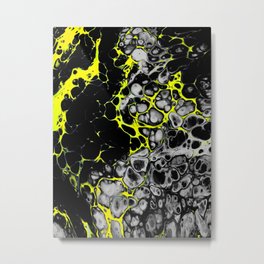 Lightning Cells Metal Print | Colorful, Grey, Acrylic, White, Trippy, Abstract, Webs, Black And White, Vivid, Paint 