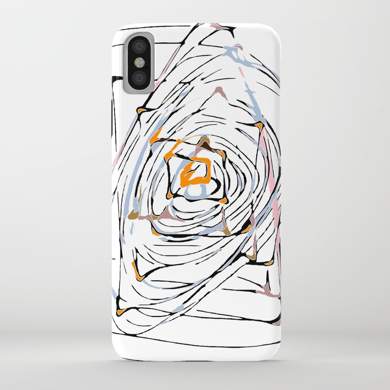Drawing Square Triangle And Circle Pattern Abstract In Orange Blue And Pink Iphone Case By Timla Society6