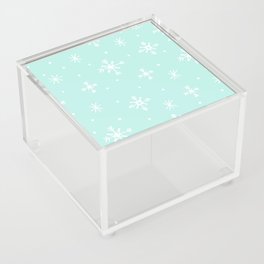 Snowflakes on Mint Blue Acrylic Box