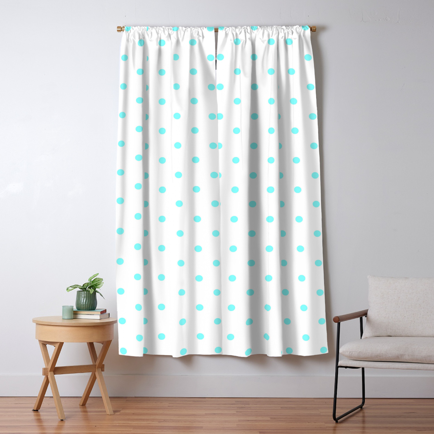 Dotted Aqua White Pattern Blackout Curtain By Luxelab Society6