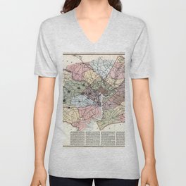  Washington City and surrounding country - 1891 vintage pictorial map  V Neck T Shirt