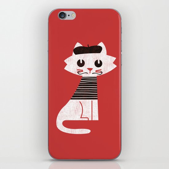 Mark the cat goes to Paris iPhone & iPod Skin