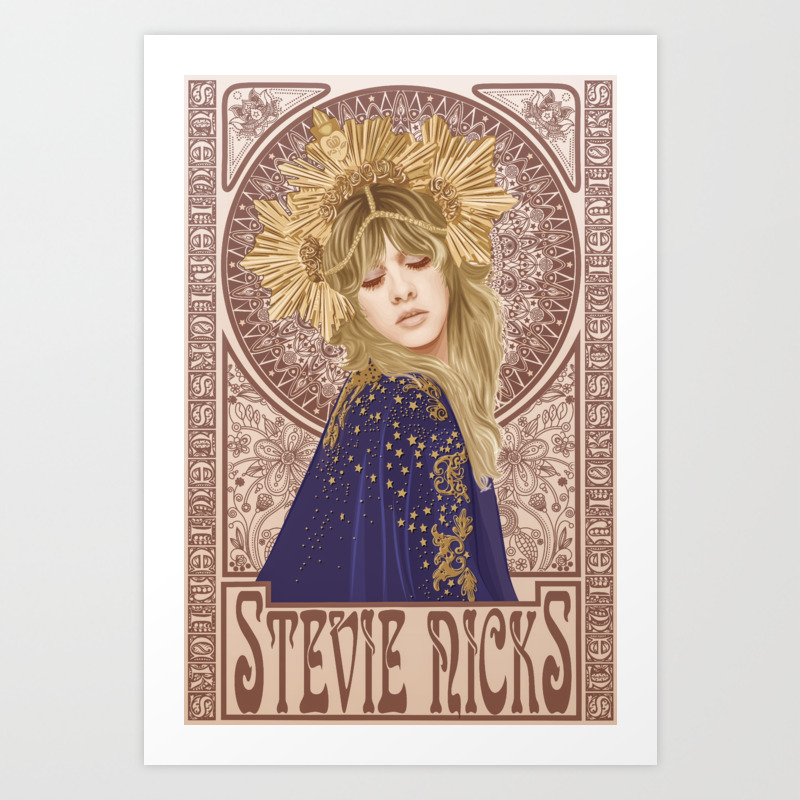 Stevie Nicks Mucha Art Print By Michaeljeanrenaud Society6