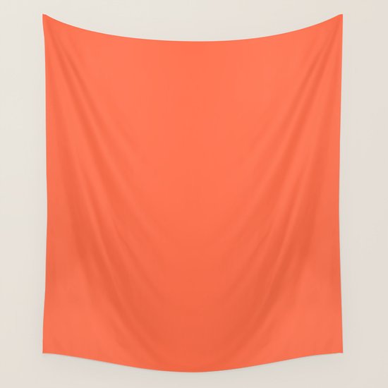 Outrageous Orange solid color Wall Tapestry by makeitcolorful Society6