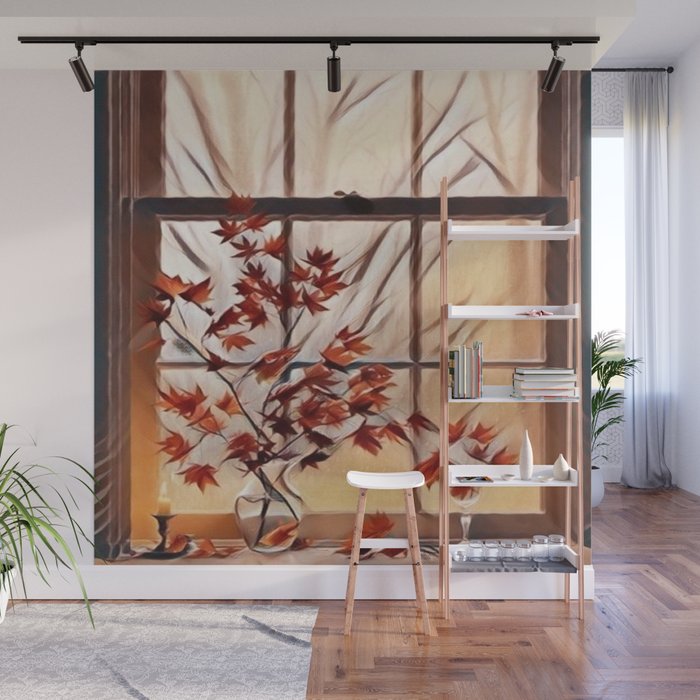 Autumn Window Wall Mural