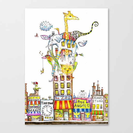 Odd Neighborhood (color) Canvas Print
