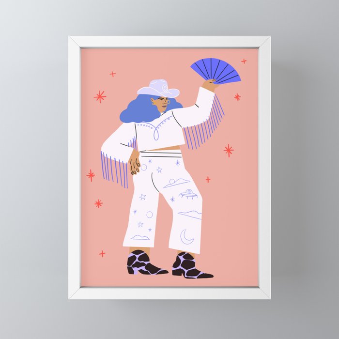 Space Cowgirl Framed Mini Art Print By Steph Angeles Society6