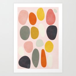 dots and pebbles mid century abstract Art Print