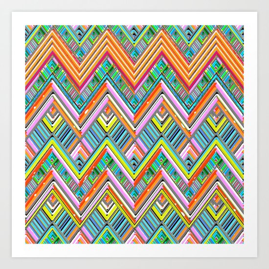 Chevron Neon Art Print