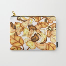 Golden Floral Carry-All Pouch