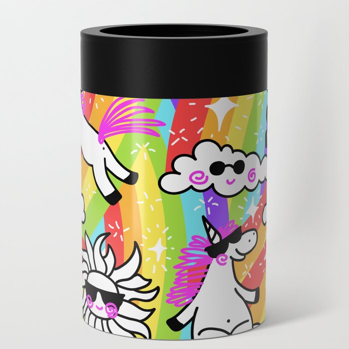 Unicorns and rainbows in the sky Can Cooler