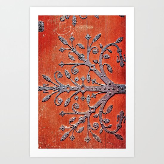 Gothic Red Door Art Print