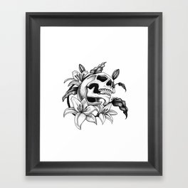Corpse Flower: Lily Skull Framed Art Print