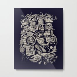 Mictecacihuatl 2 Metal Print | Digital, Black and White, Illustration 