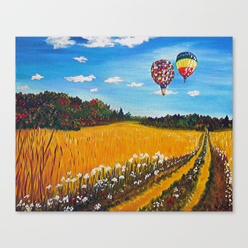 Hot Air Balloons Over Wheat Field Up Up And Away Landscape
