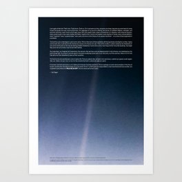 Pale Blue Dot — Voyager 1 (2020 rev.), quote Art Print