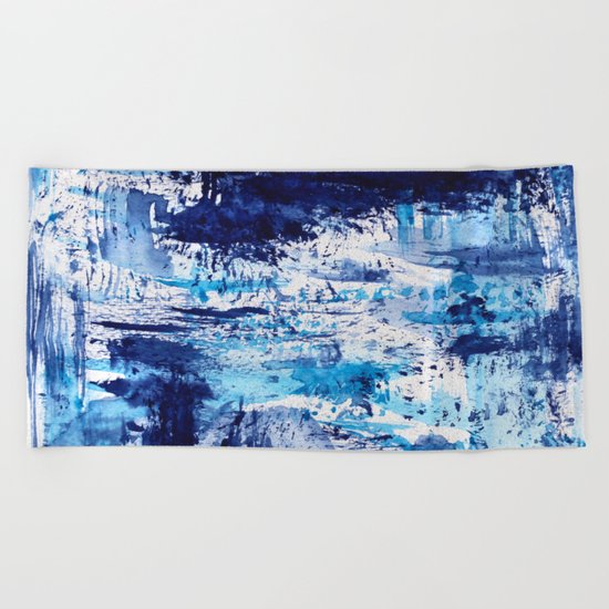 Blue passion || watercolor Beach Towel