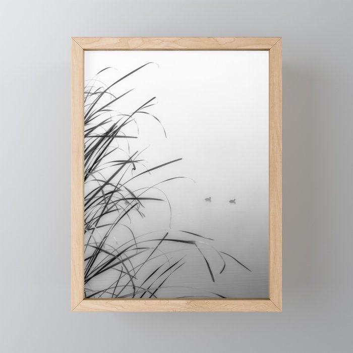 Birds on water Framed Mini Art Print