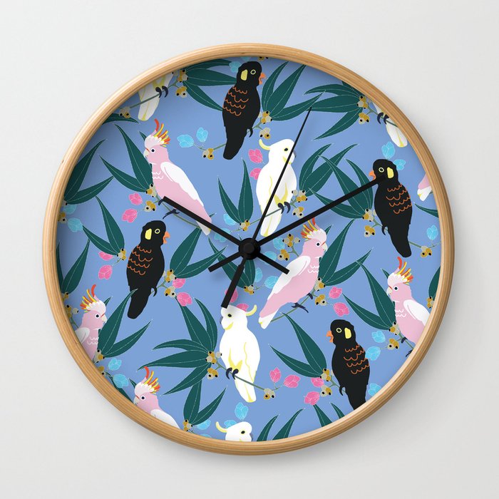 Cockatoos in the Garden Wall Clock