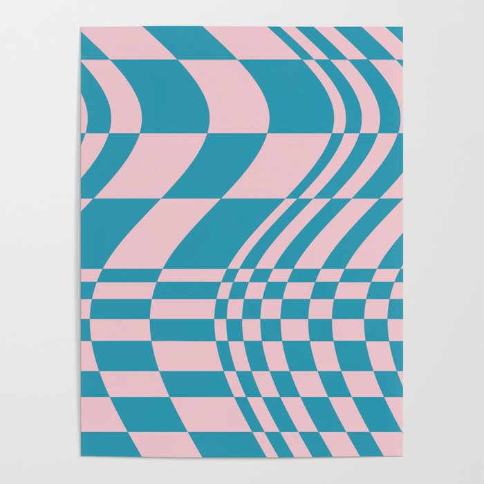 Abstraction_OCEAN_BLUE_WAVE_ILLUSION_PATTERN_LOVE_POP_ART_0617A Poster