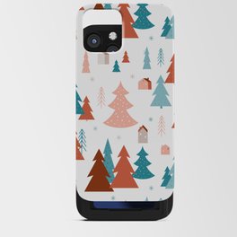 Winter Trees And Tiny Homes Pattern iPhone Card Case