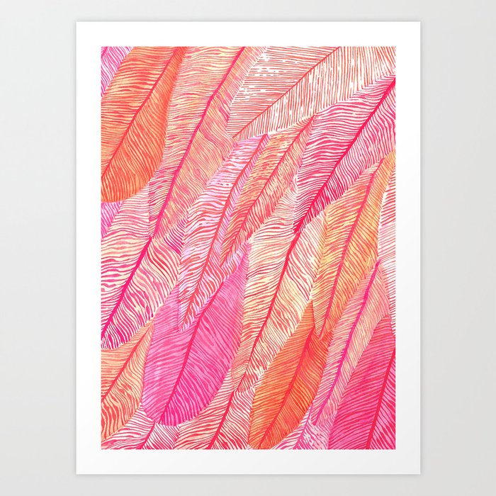Blush Feathers Art Print