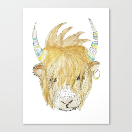 Yakety Yak Striped Illustration Canvas Print