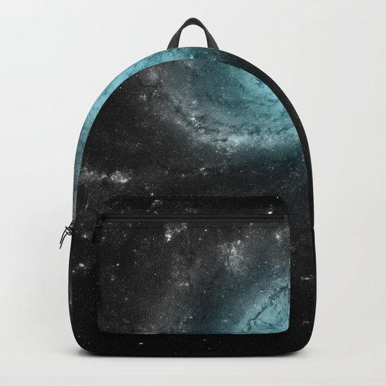 Aqua Blue Gray Pinwheel Galaxy Backpack