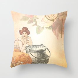 Cauldron Woman Throw Pillow