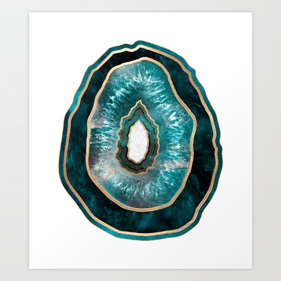 Agate - Turquoise Art Print