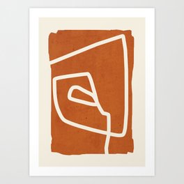 abstract minimal 57 Terracota Art Print
