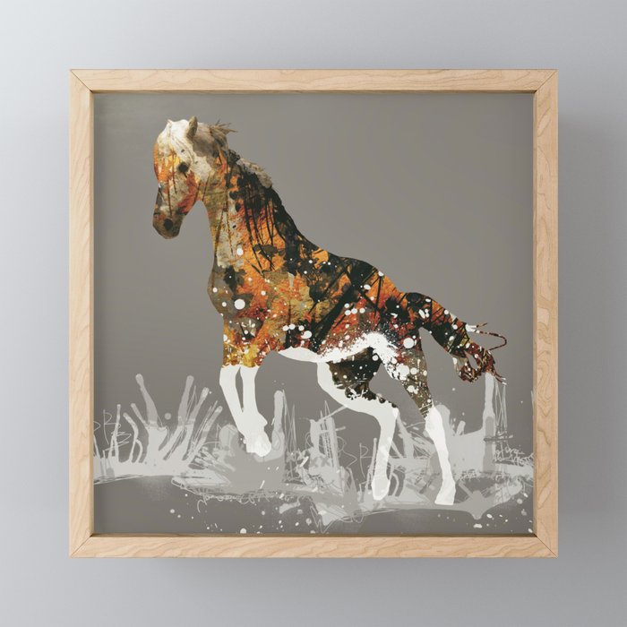 Ice Horse Framed Mini Art Print