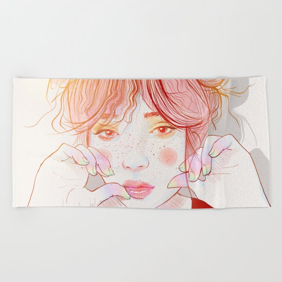 Colorful face Beach Towel