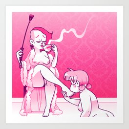 Morning Coffee (Two Sugars) Art Print | Drawing, Coffeeservice, Digital, Kiss, Submissive, Bdsm, Coffee, Foot, Feet, Domme 