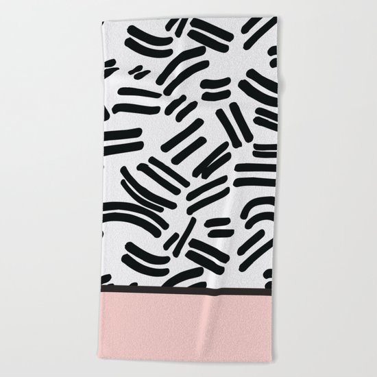 Patterned & Pink Beach Towel