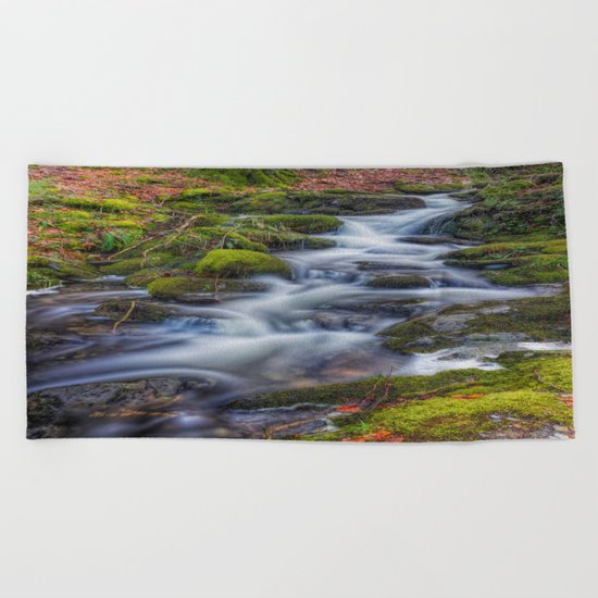 Autumn Stream Beach Towel