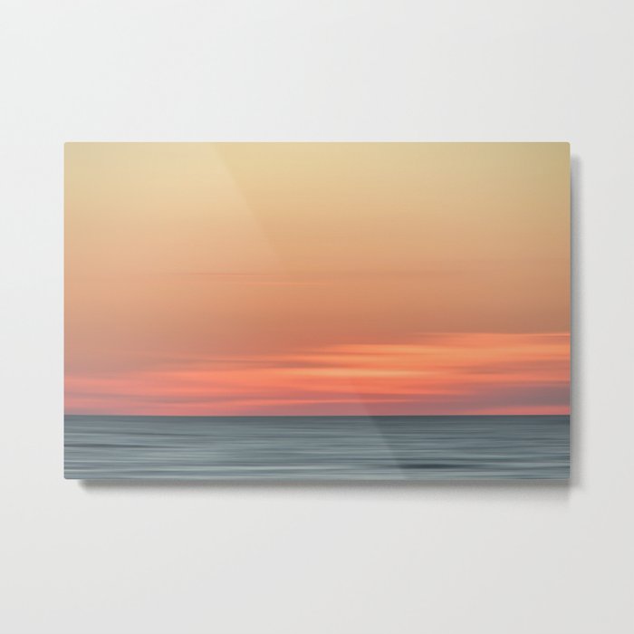 Kirklands Coastal Wall Art: Abstract Color Blend Ocean Sunset Landscape Photograph Metal Print