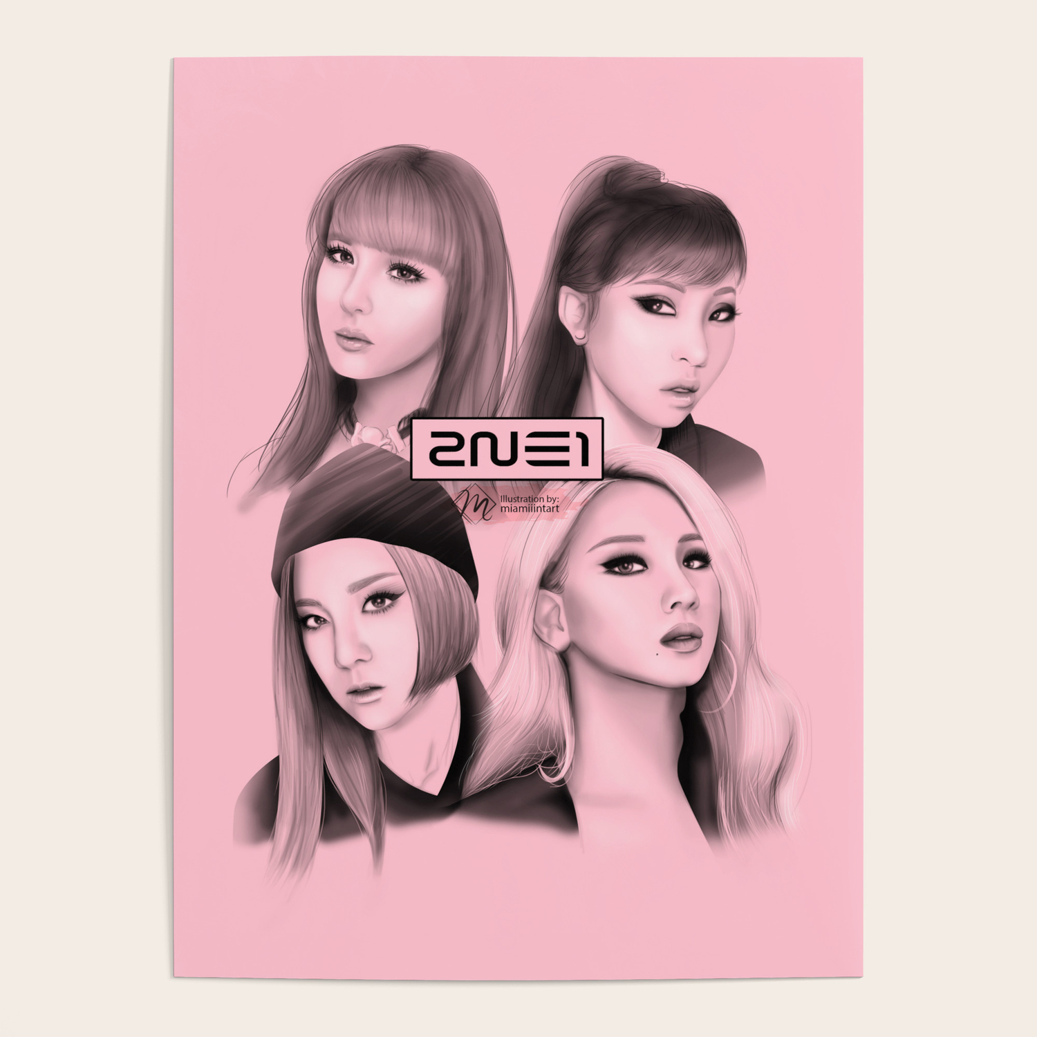 2ne1 Fanart Poster By Miamiiint Society6