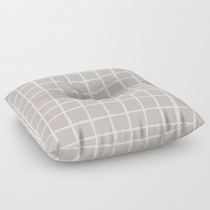 70s 60s Retro Neutral Checkered Grid Floor Pillow