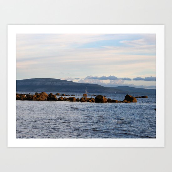 Sail Away On Galway Bay - Ireland Ocean Landscape - Blue Art Print