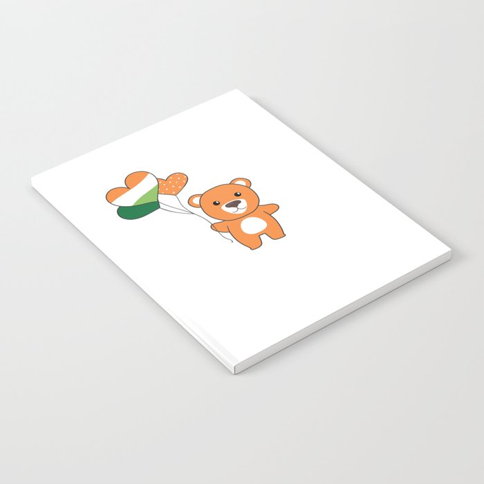 Bear With Ireland Balloons Cute Animals Happiness Notebook