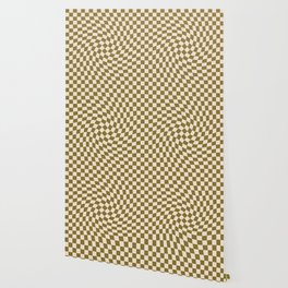 Check VI - Green Twist — Checkerboard Print Wallpaper