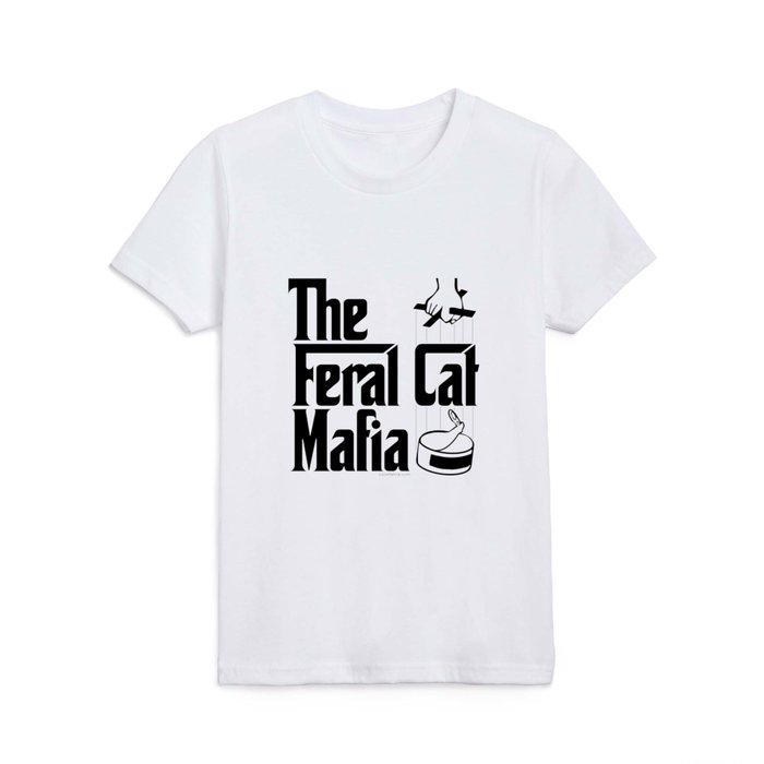 The Feral Cat Mafia (BLACK printing on light background) Kids T Shirt