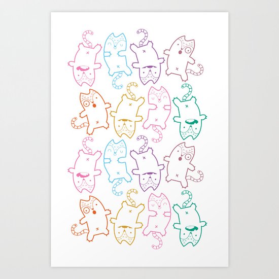 kitty cats Art Print