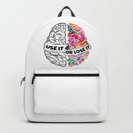 Use It Or Lose It - Analytic Creative Brain Left Right Backpack | Rightbrained, Colorful, Leftbrain, Creativity, Logical, Leftbrained, Right, Useitorloseit, Left, Rightbrain 