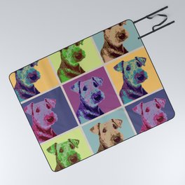 Airedale Terrier Pop Art Grid Picnic Blanket