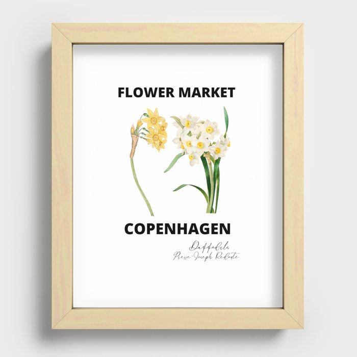 Vintage Flower Market Copenhagen ,Daffodils Recessed Framed Print